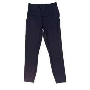 Lululemon Fast and Free High-Rise Tight 25" Black Size 4 Running Pockets Cropped